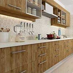 Brown Termite Proof Modular Kitchen