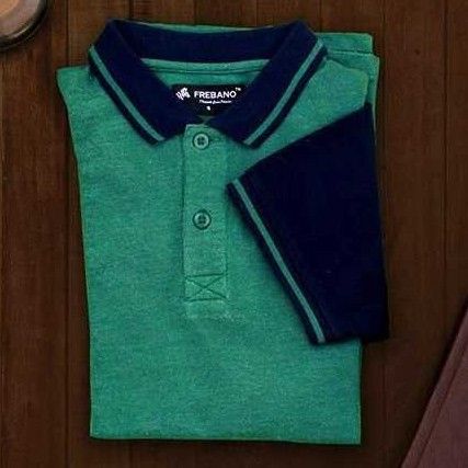 Green Cotton Polo T Shirt