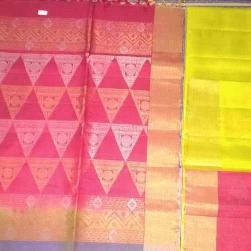 Multi Color Handoom Soft Silk Saree