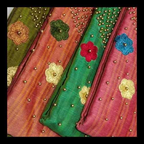 Kora Silk Handwork Dress Materials