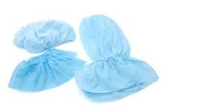 Blue & White Thin Disposable Plastic Shoe Cover