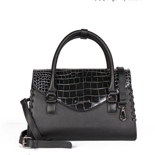 Black New Arrival Original Customized Cheap Fashion Leather Lady Handbag