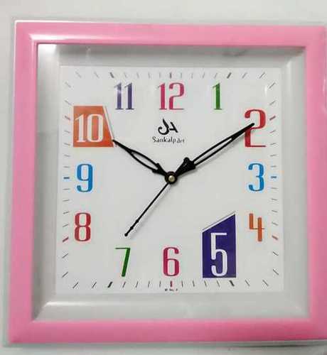 Various Colors Are Available Square Shape Wall Clock