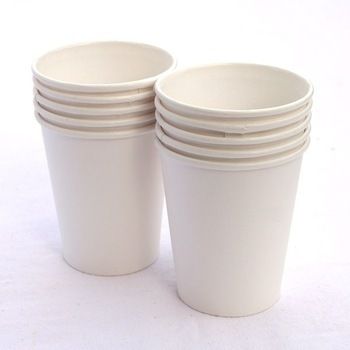 Disposable Plain Paper Cups - 150 ml Capacity, 2-3 mm Thickness , White Color, Medium Size for Event and Party Supplies