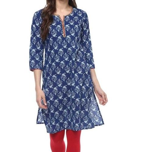 Ladies Cotton Printed Kurti Bust Size: 32-42 Inch (In)