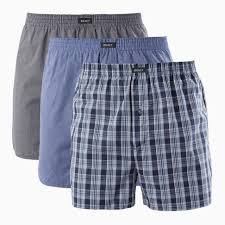 Blue Mens Pure Cotton Boxer