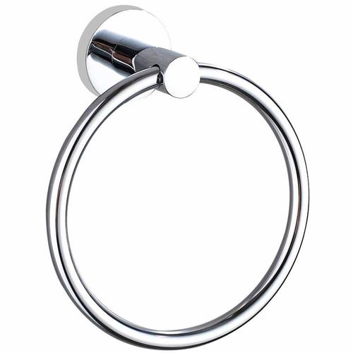 Round Shape Towel Ring - Stainless Steel, Wall Mounted, White Color | High-Grade, Eye Catching Design, Easy To Fit Bathroom Accessory