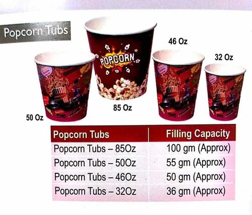 Disposable Printed Popcorn Tub