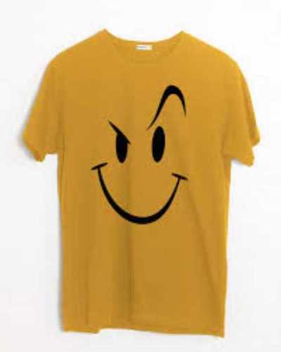 Yellow Printed Half Sleeves T Shirts