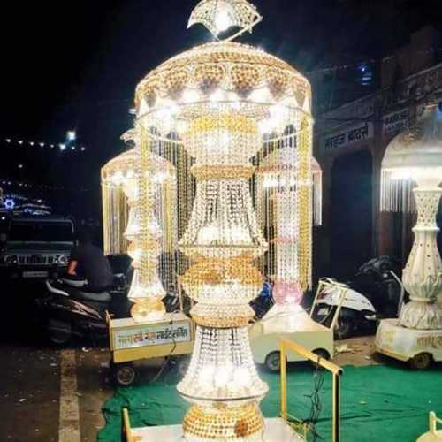 Available In Multicolour Decorative Crystal Light Trolley Pillar