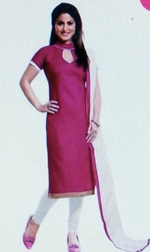 Ladies Designer Salwar Suits - Cotton, Medium Size, Maroon Color | Plain Kameez, Full Sleeves, Anti-Wrinkle, Washable, Perfect for Summer