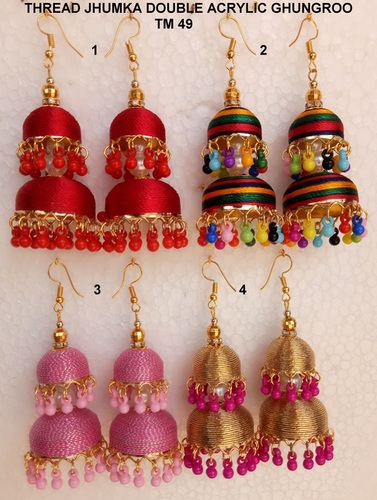 Buy Silk Thread Earrings  Silk Thread Jhumkas at Best Price