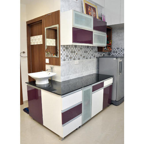 Multi Color L Shape Modular Kitchen