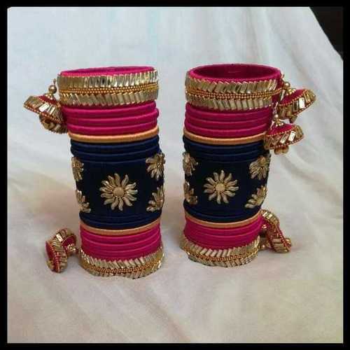 Silk Thread Kundan Bangles