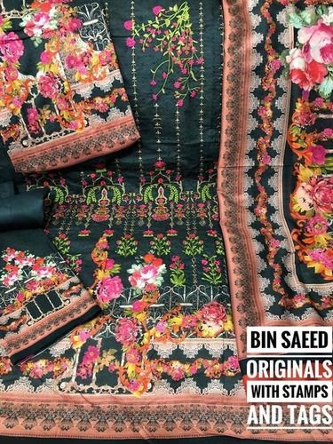 Multicolor Bin Saeed Lawn Embroidered Ladies Suit