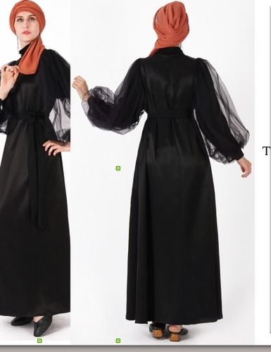 Black Plain Ladies Abaya Kaftan