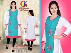 Designer Printed Cotton Kurti Bust Size: 32-42 Inch (In)