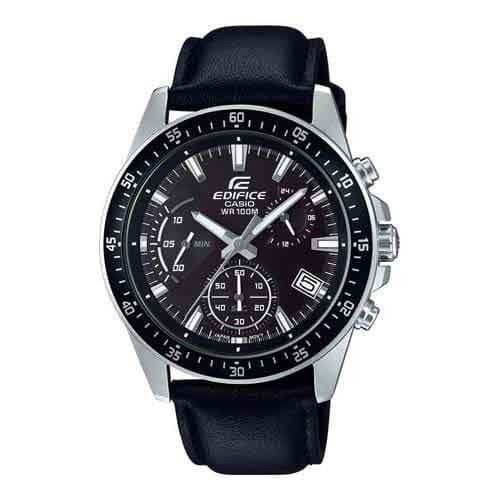 Silver Edifice Analog Black Dial Men'S Watch (Casio)