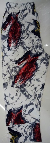 White Girls Cotton Printed Leggings