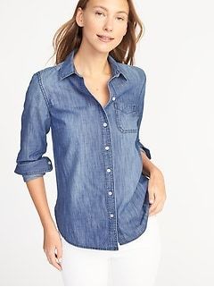 Women Denim Full Sleeves Shirt