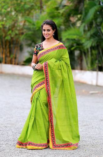 Green Pure Cotton Fancy Sarees