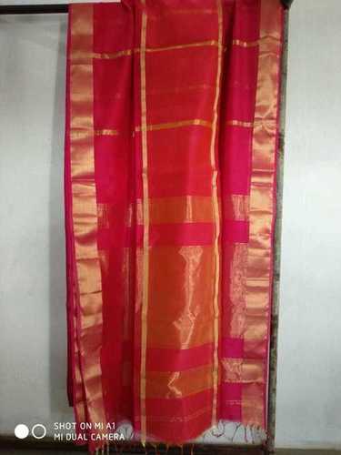 Dark Pink Ladies Maheshwari Silk Saree