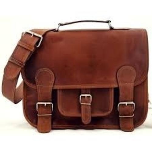 Plain Brown Color Leather Bag