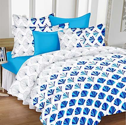 Multi Double Bedsheet Cotton With Two Pillow Covers