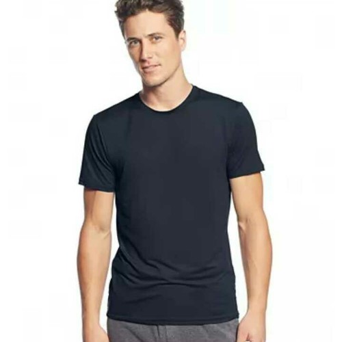 Mens Round Neck T Shirt - Cotton, Customized Size, Navy Blue | Comfort Stretch Fabric, Quick Dry, Ultra Soft
