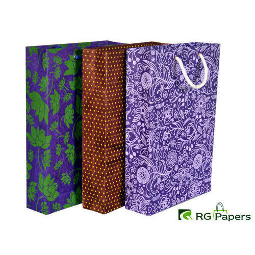 Multi Color Designer Paper Bags Size: 12X8 Inch