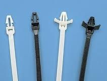 Natural White & Black Push Mount Cable Ties