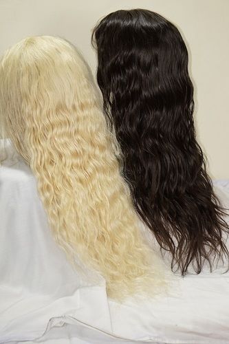 Blonde Temple Wavy Front Lace Wigs