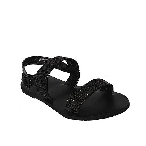 Black Sandals For Men Heel Size: Flat