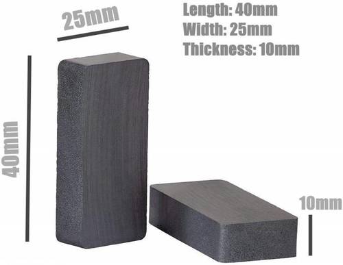 Block Ferrite Magnet (40Mm X 25Mm X 10Mm) Application: High Frequency Transformers And Switched Power Supplies