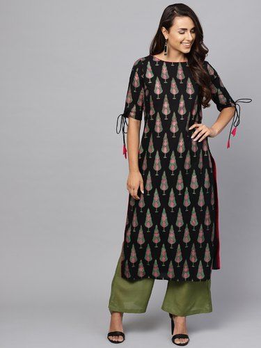 Black Ladies Fancy Long Kurtis at Best Price in Sahibabad Rainbow The Class