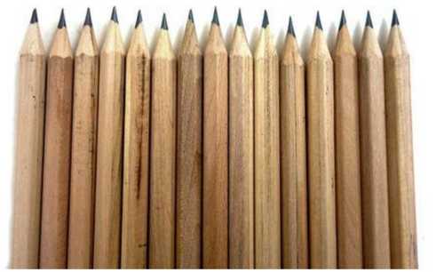 Brown Solid Wooden School Pencil