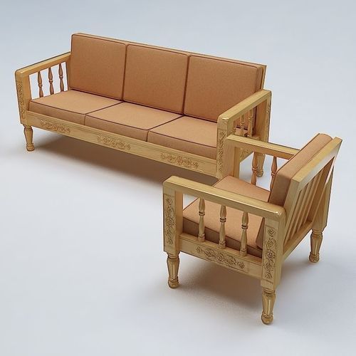 4 Seater Wooden Sofa Set