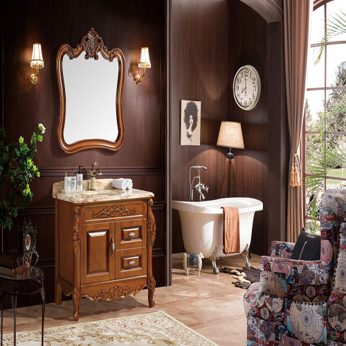 European Style Wooden Bathroom Cabinet