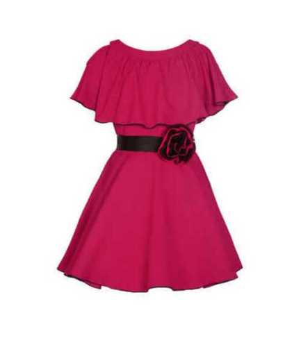 Pink Kids Plain Cotton Frock