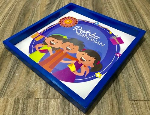 Printed Rakhi Platter, Tray Height: 1 Inch (In)