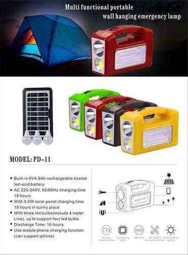 Solar Led Rechargeable Light Cable Length: 1  Meter (M)