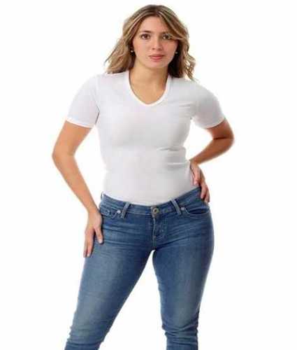 Ladies V Neck Half Sleeves T Shirt  Age Group: 18+