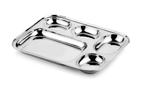 Silver Stainless Steel Compartment Tray