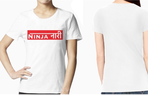 Ninja Naari White T-Shirt Age Group: Teenagers