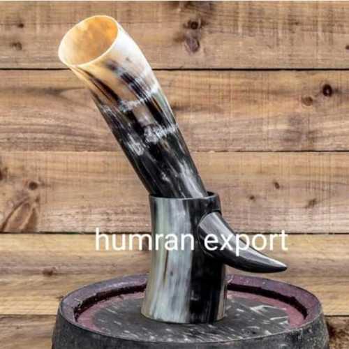 Black and White Drinking Horn