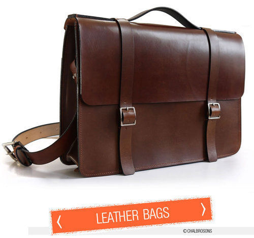 Dark Brown Fancy Leather Bag (Plain)