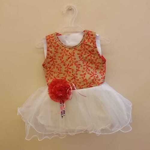 Multicolor Kids Sleeveless Embroidered Frock