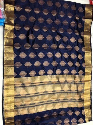 Blue Fancy Butter Silk Saree