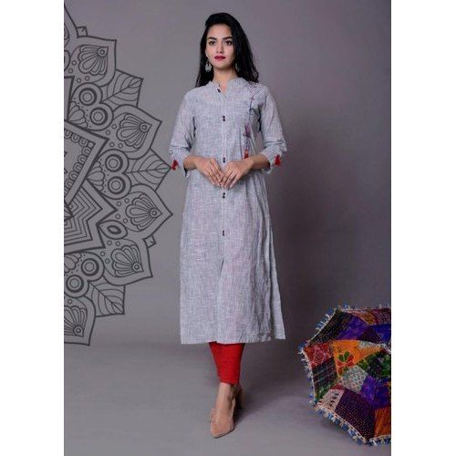 Grey Designer Ethnic Kurti