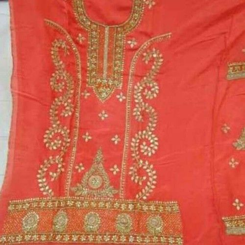 Orange Designers Ladies Cotton Suits